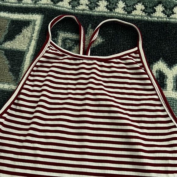 White and red striped halter top size medium - Picture 3 of 5